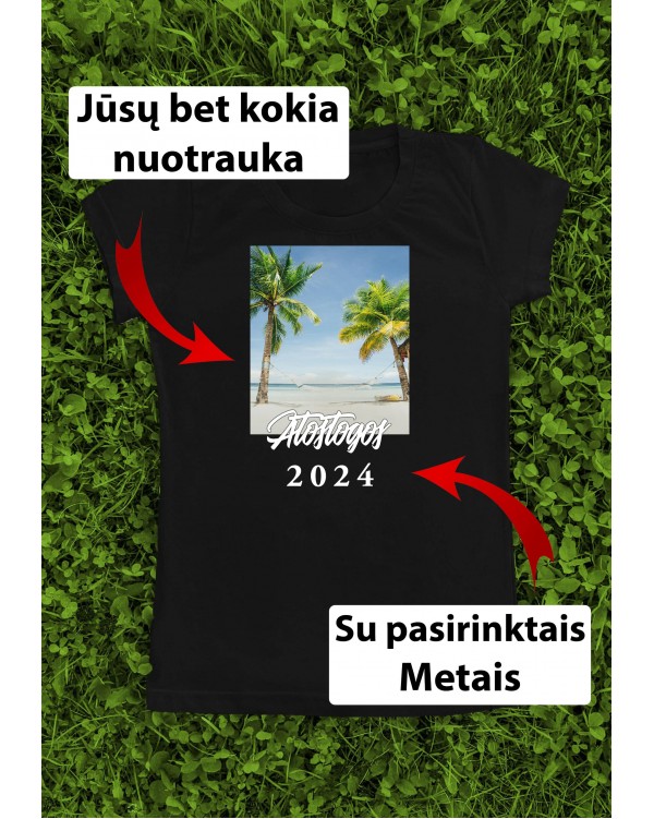 Vacation Memory with Your Photo and Year Custom Graphic T-Shirt
