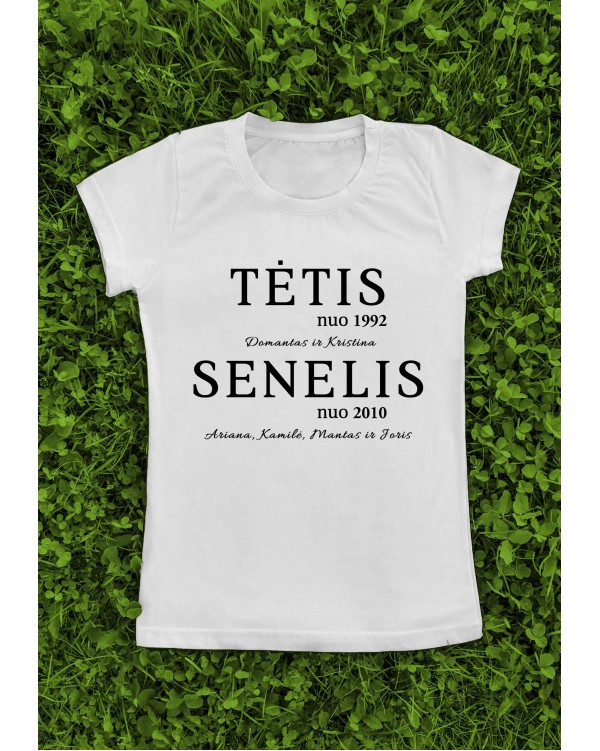 Marškinėliai su Jūsų vardais ir metais - "Tėtis Senelis nuo"