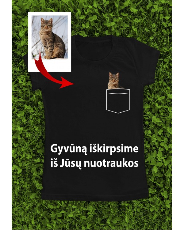 Marškinėliai su Jūsų augintinio nuotrauka "Augintinis širdyje"