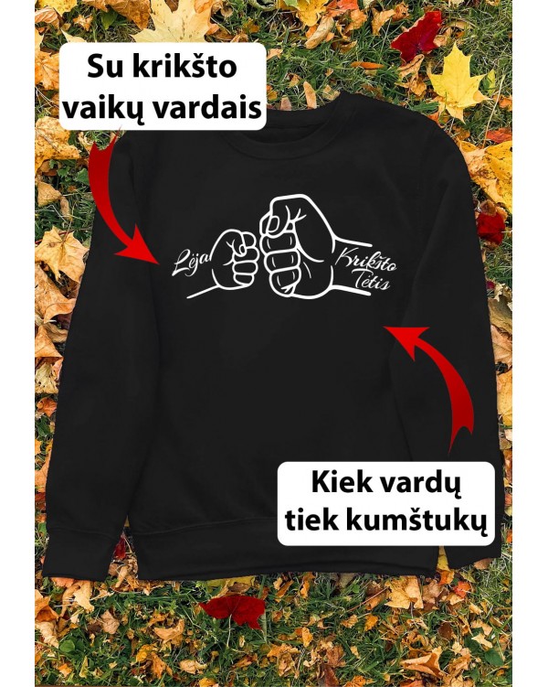 Du džemperiai krikšto tėvams „Kumštukai“ su krikšto vaikų vardais