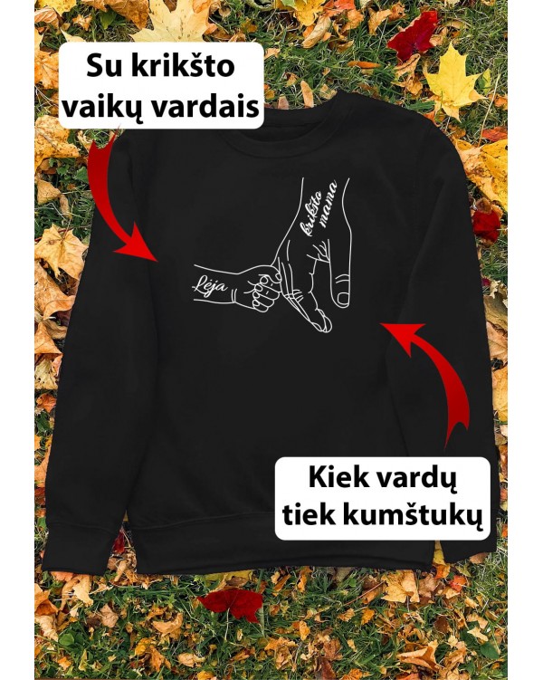 „Krikšto mama su kumštukais“ – džemperis su krikšto vaikų vardais