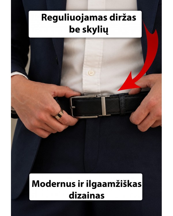 Reguliuojamo ilgio diržas be skylių