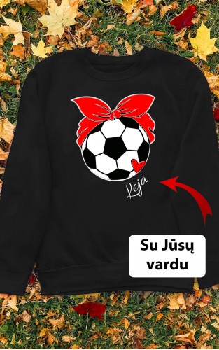 Džemperis su Jūsų vardu futbolo gerbėjai – Futbolo kamuolys su kaspinu