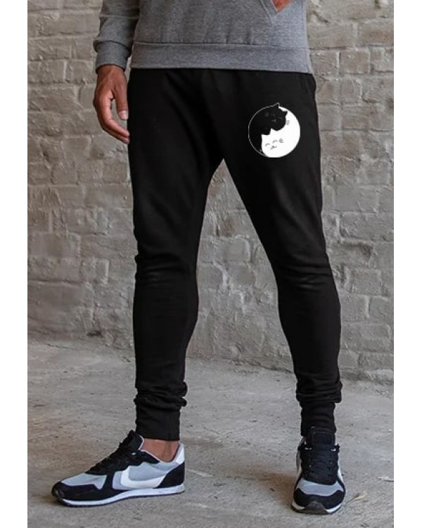 Yin Yang Cat Graphic Pants